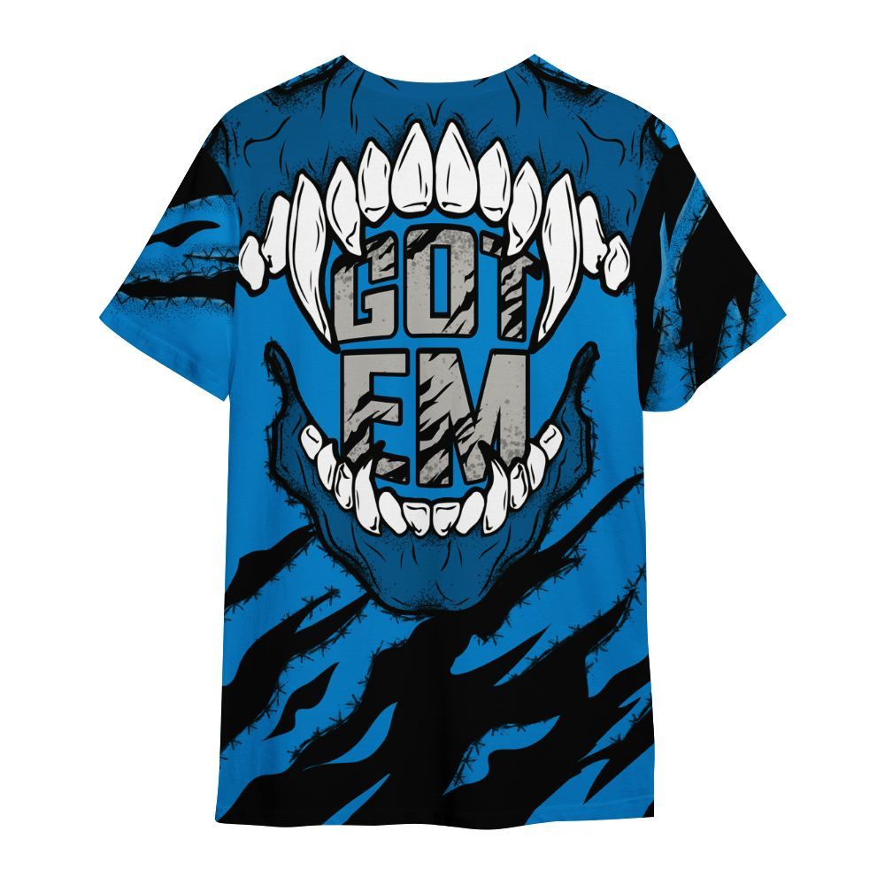 Shirt To Match Industrial Blue 4s - GOT 'EM Skeleton Scratch Military Blue 4s All Over Print