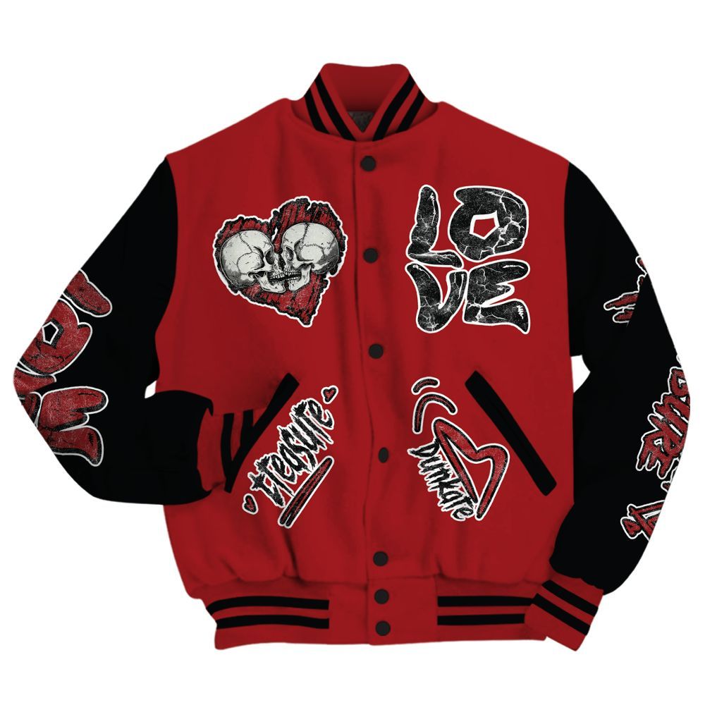 Varsity Jacket To Match Alternate Flu Game 12s - Skull Bear All Over Print