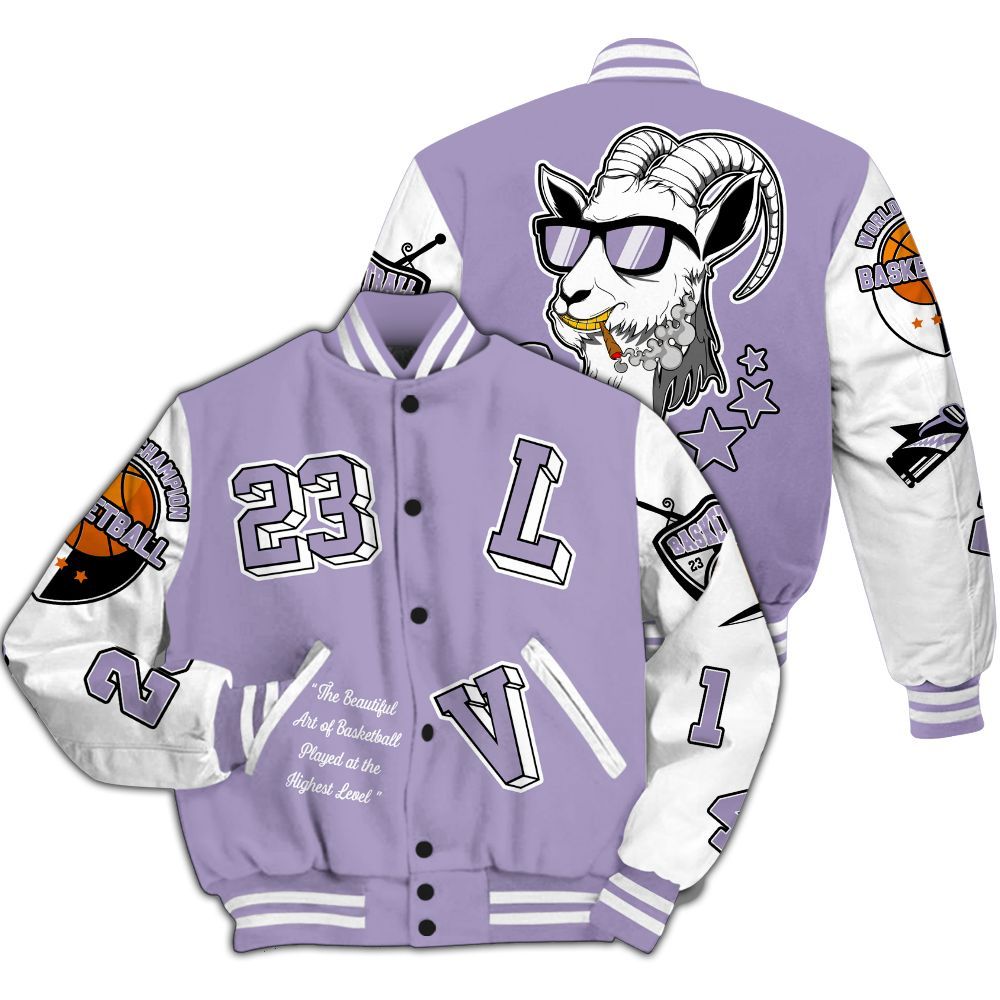 Varsity Jacket To Match Low Pure Violet 11s - The GOAT Got Em Streetwear All Over Print