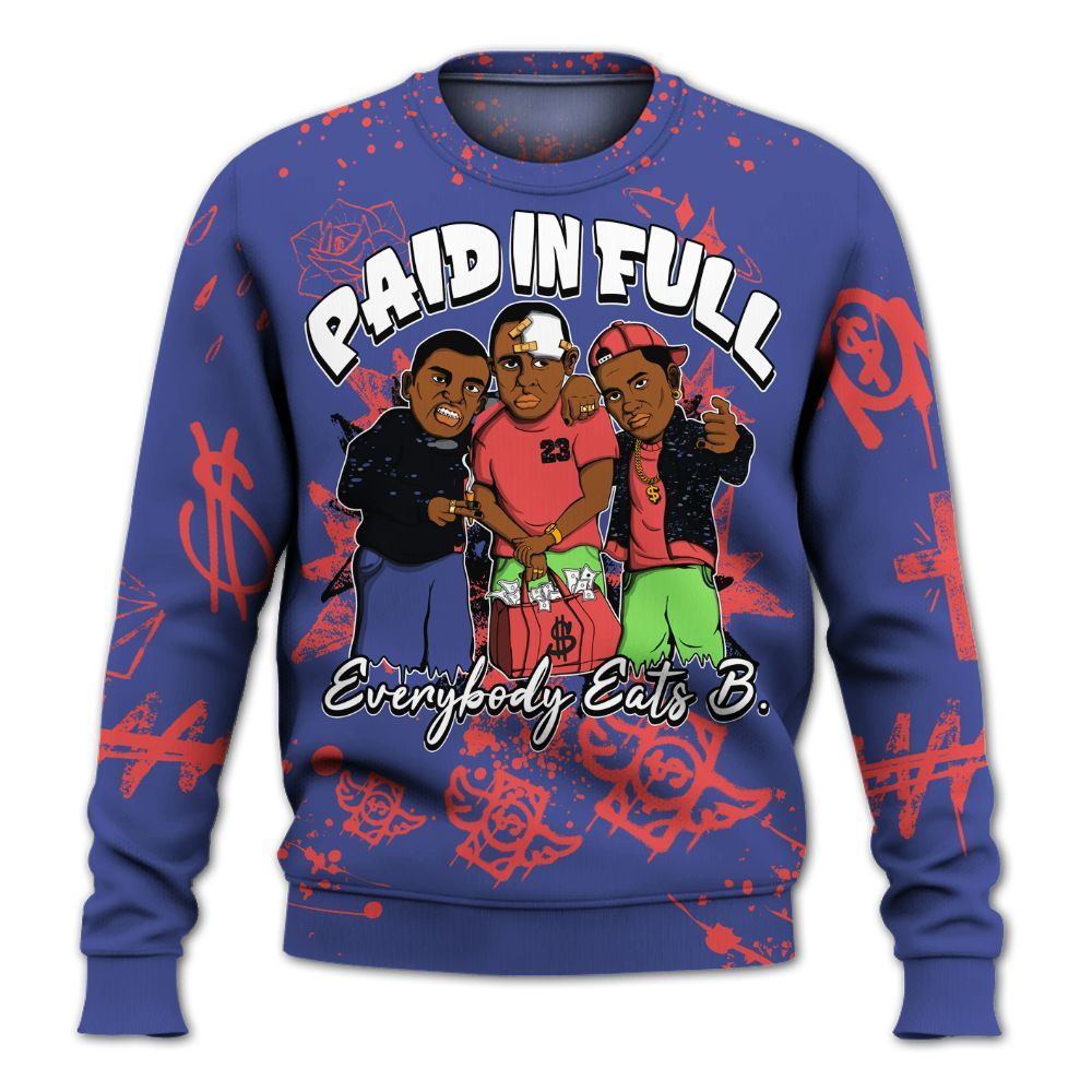 Sweatshirt To Match KD 4 Nerf - Everybody Paid In Full Crayon All Over Print