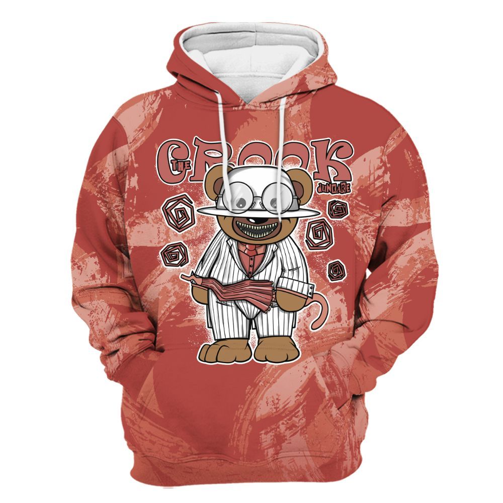 Hoodie To Match Dune Red 13s - Swindler Bear Circle Slpash All Over Print