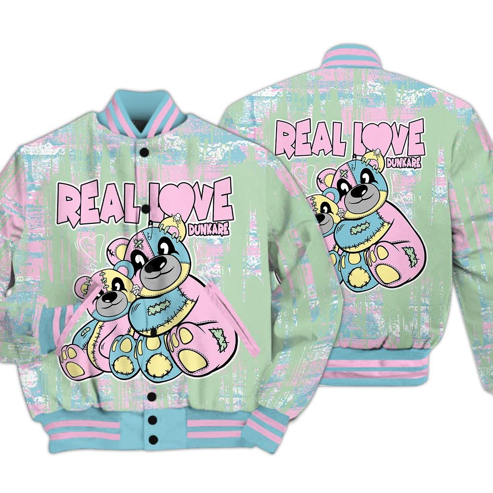 Varsity Jacket To Match SB Dunk Low Visty - Sincere Fondness Bear Glitch Art Varsity Jacket Unisex