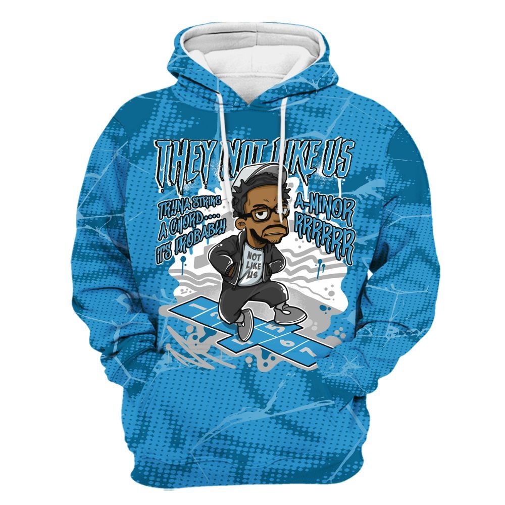 Hoodie To Match Powder Blue 9s - Hopscotch Dislike Us Graphic Crack All Over Print