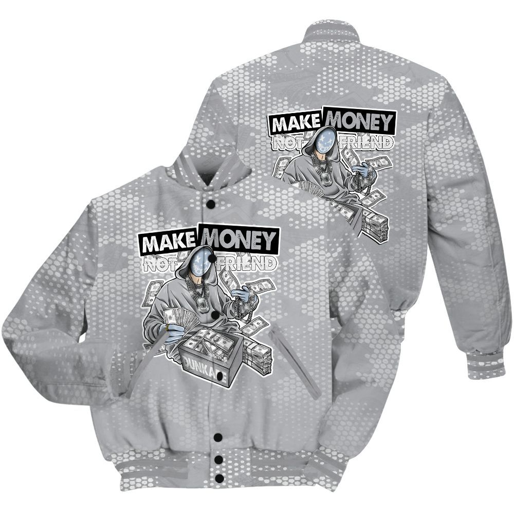 Varsity Jacket To Match Low OG Wolf Grey 1s Shirt - Make Moneys Unique All Over Print