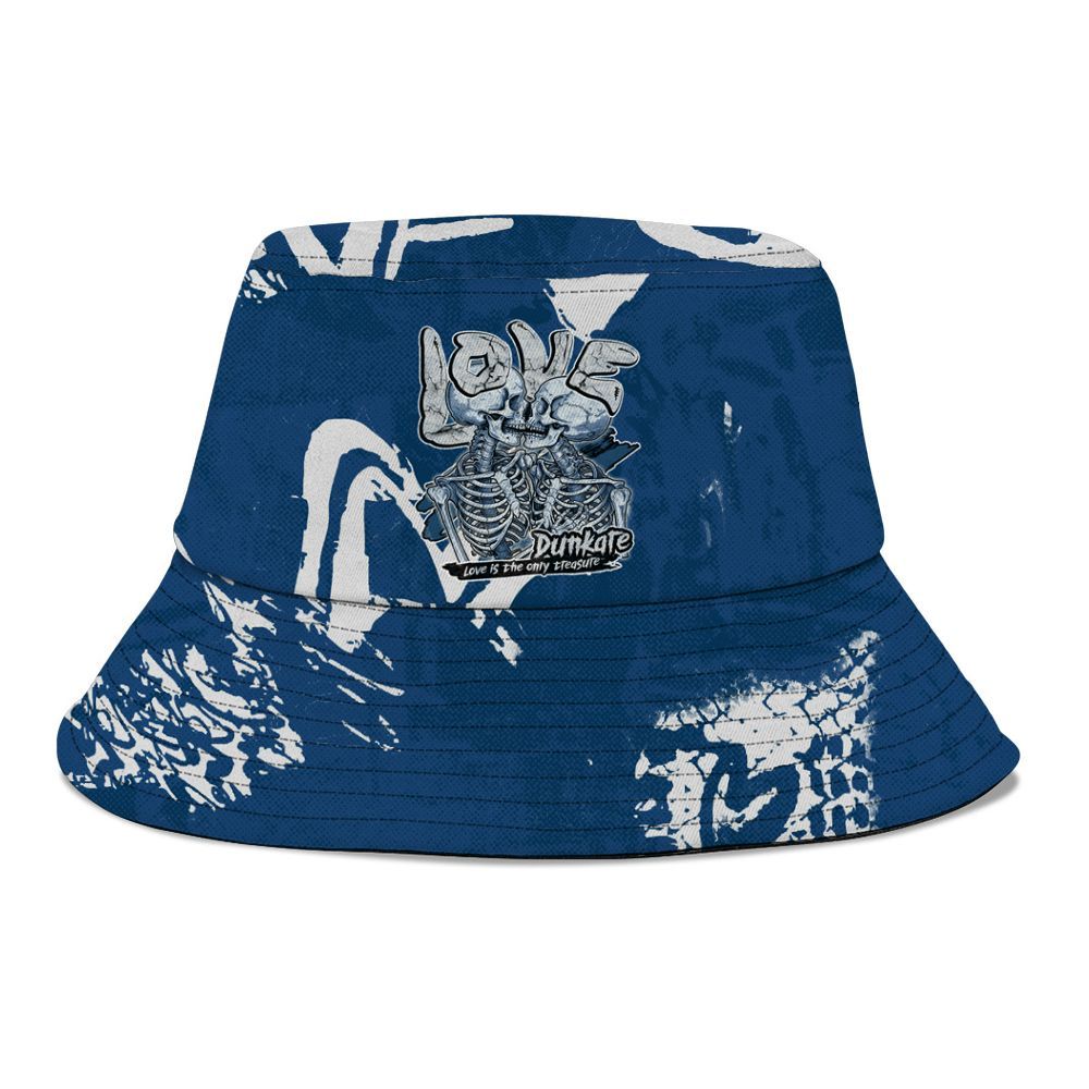 Bucket Hat To Match High OG Midnight Navy 1s - Skull Love Graphic