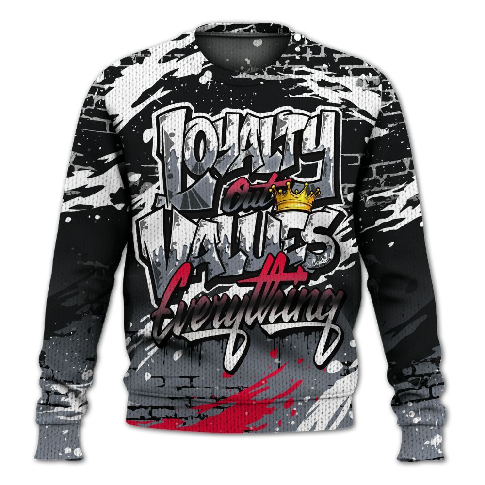 Knitted Sweater To Match Mid Black Metallic 1s - Values Of Loyalty Drip