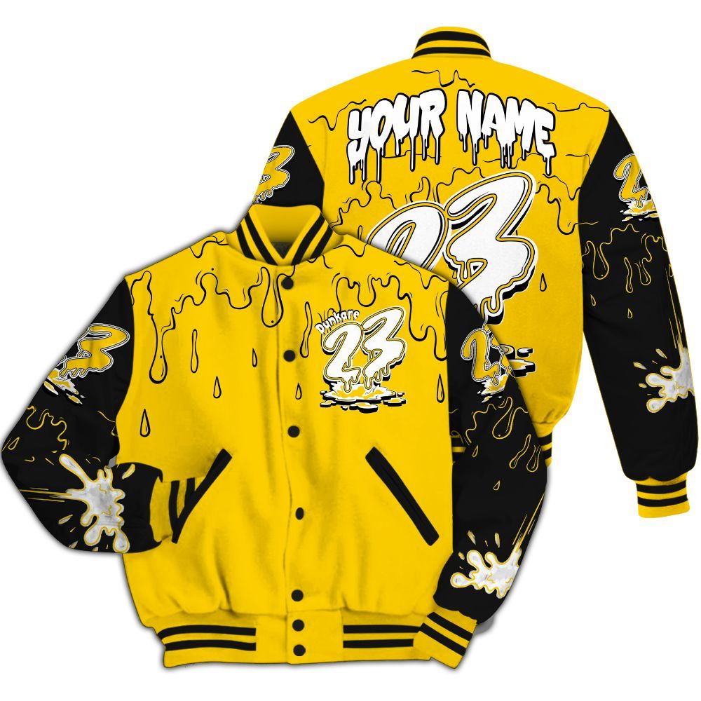 Varsity Jacket To Match Corteiz Air Max 95 Tour Yellow - Custom Name 23 Drip All Over Print