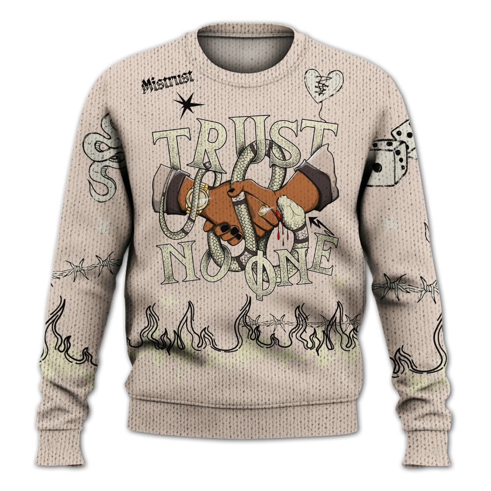 Knitted Sweater To Match A Ma Maniere X Fossil Stone 4s - Trust No One Snake-Bite Doodle Crayon