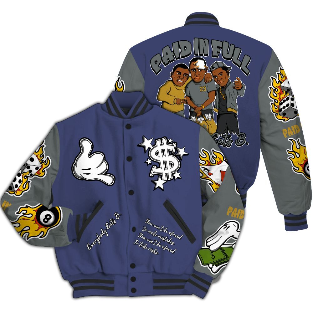 Varsity Jacket To Match Lakeshow 4s - Everybody Paid In Full Graphic All Over Print