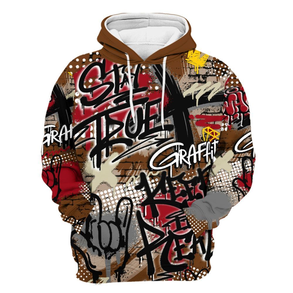 Hoodie To Match Archaeo Brown 5s - True It Real Graffiti Streetwear All Over Print