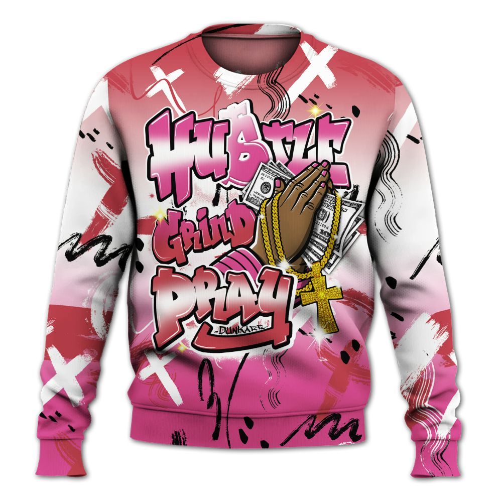 Sweatshirt To Match KD 4 Aunt Pearl - Money Hustle Grind Pray All Over Print