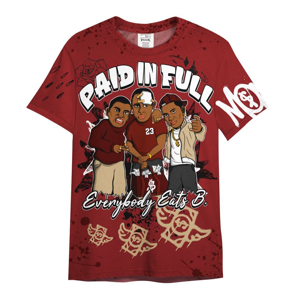 Shirt To Match Bin 23 3s - Everybody Paid In Full Crayon All Over Print