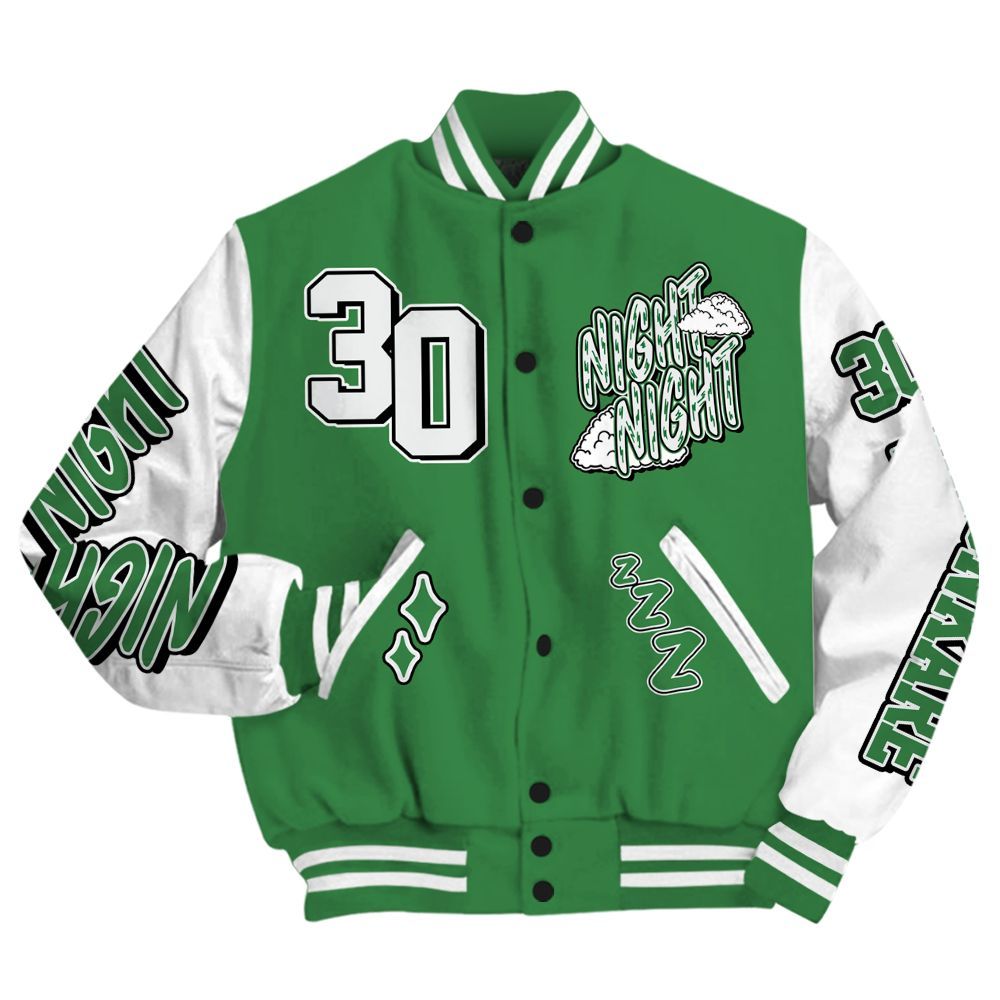 Varsity Jacket To Match Lucky Green 1s - Seeya Skeleton All Over Print