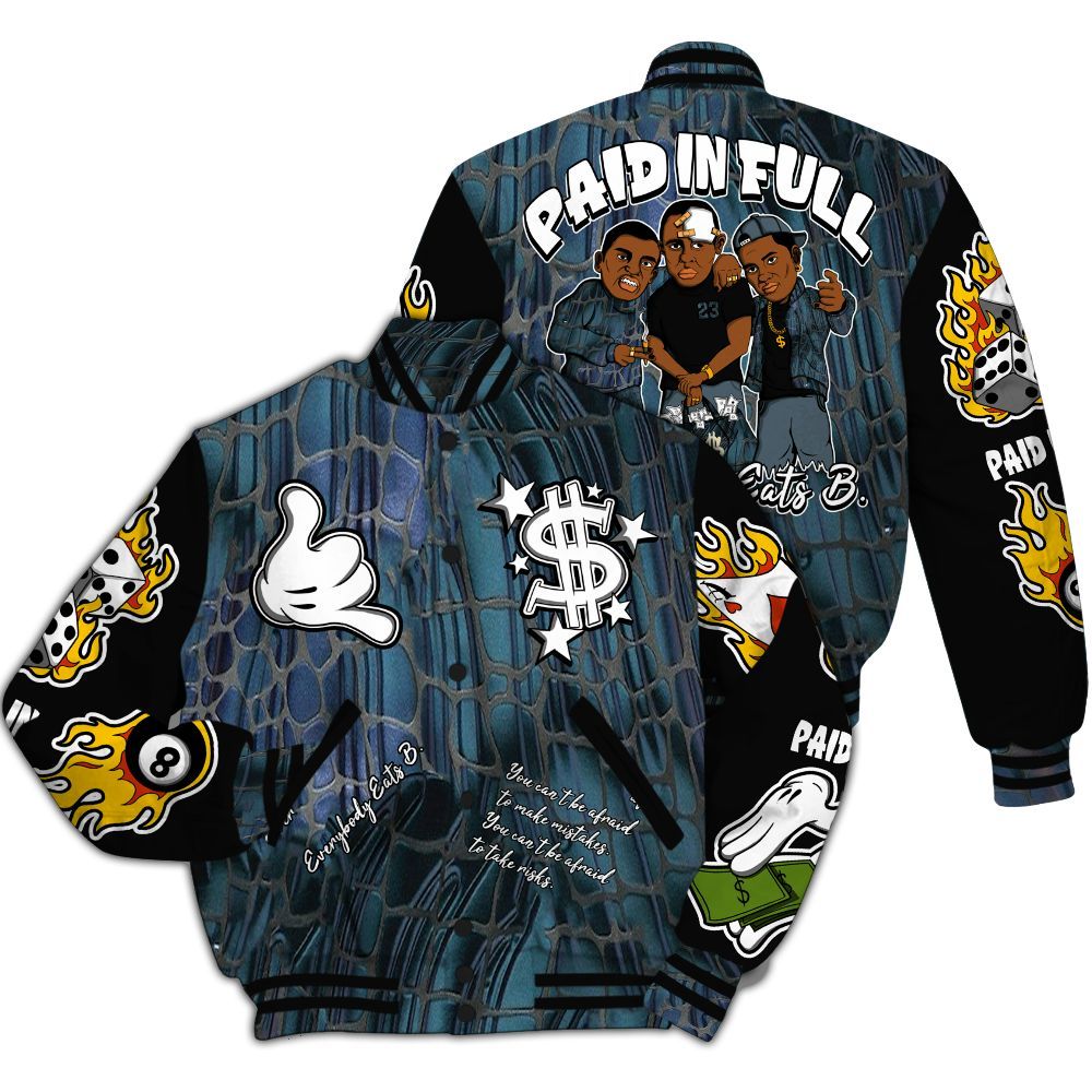 Varsity Jacket To Match Air Foamposite Kazuya Mishima - Everybody Paid In Full Graphic All Over Print