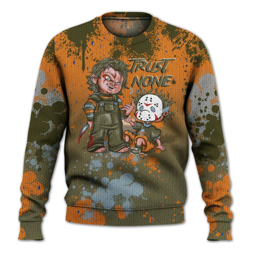 Knitted Sweater To Match Olive 5s - Trust No One Scary