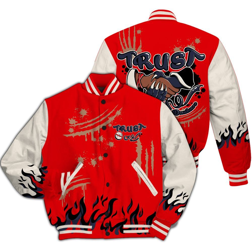 Varsity Jacket To Match Low OG Howard University 1s - Graphic Trust No One All Over Print