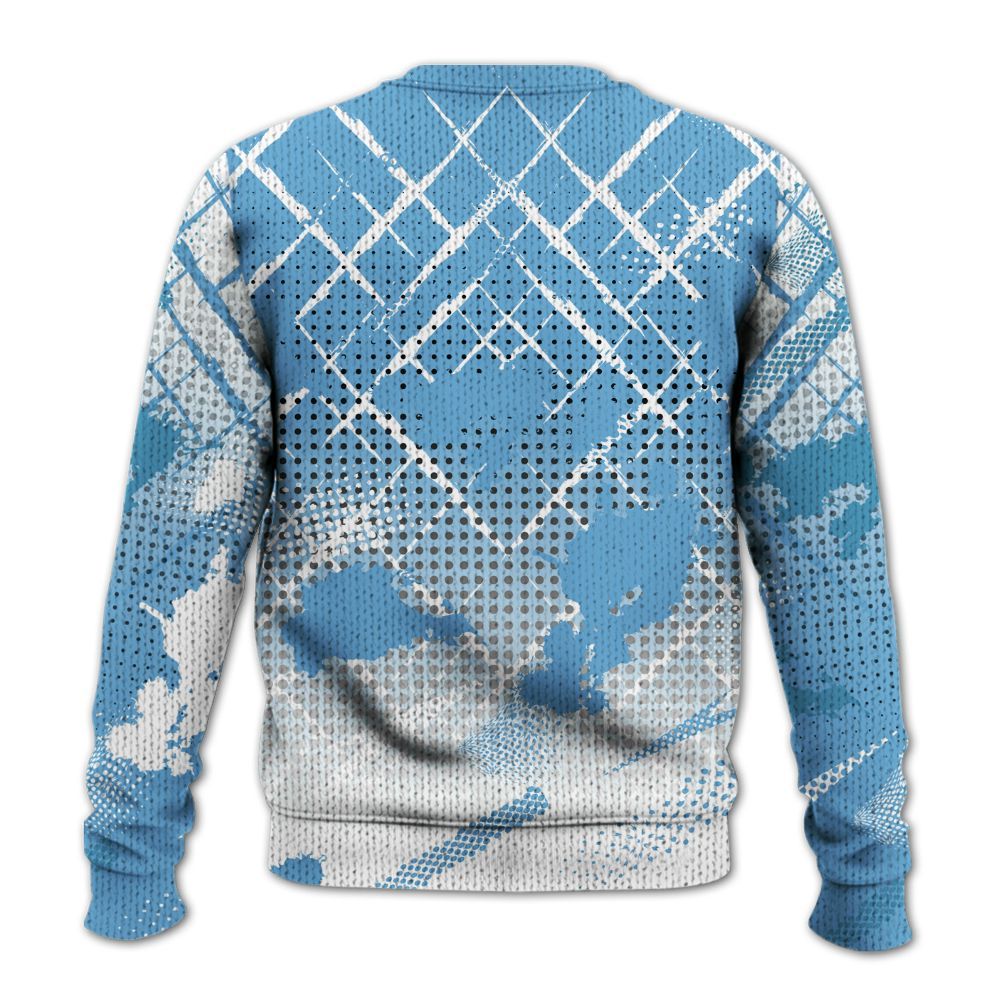 Knitted Sweater To Match SB Dunk Low University Blue - Halftone Stand Business Dripping