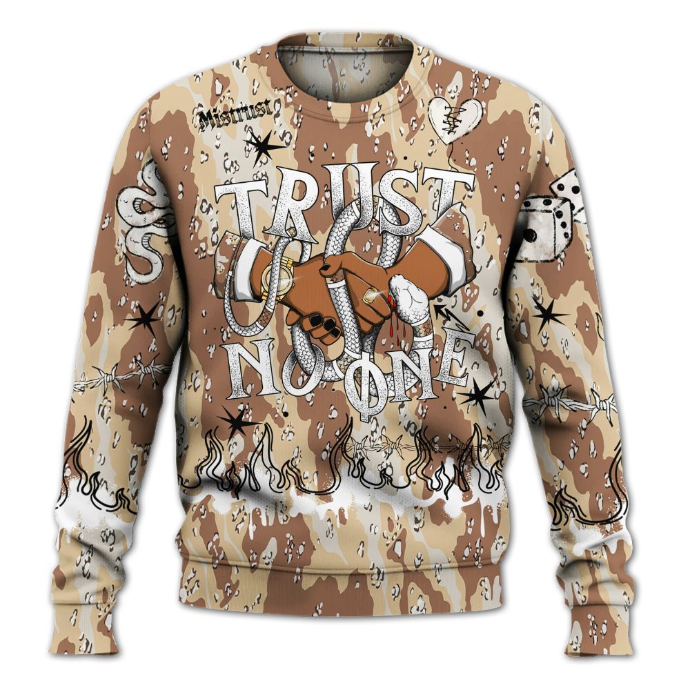 Sweatshirt To Match Desert Camo 3s - Trust No One Snake-Bite Doodle Crayon All Over Print