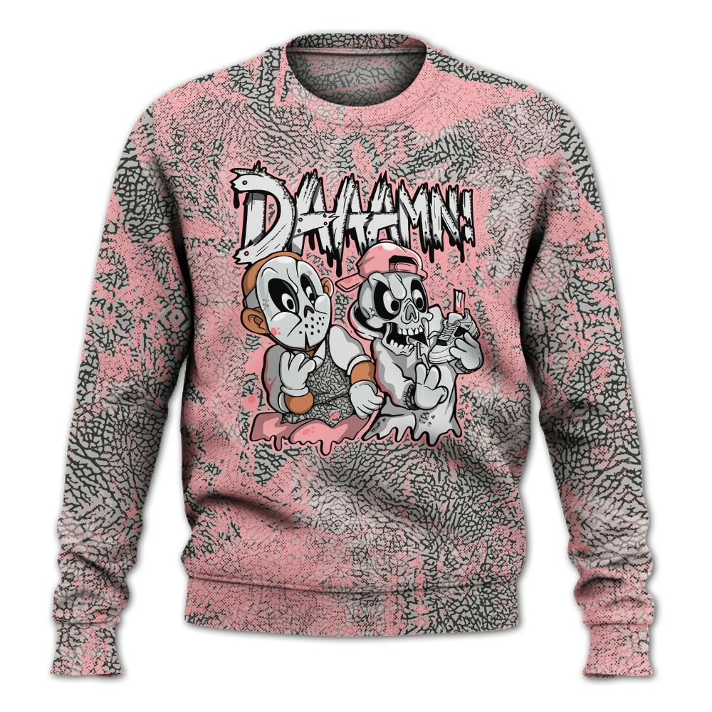 Sweatshirt To Match Retro Wings 3s - Damn Shoe Graphic Heart Grunge All Over Print