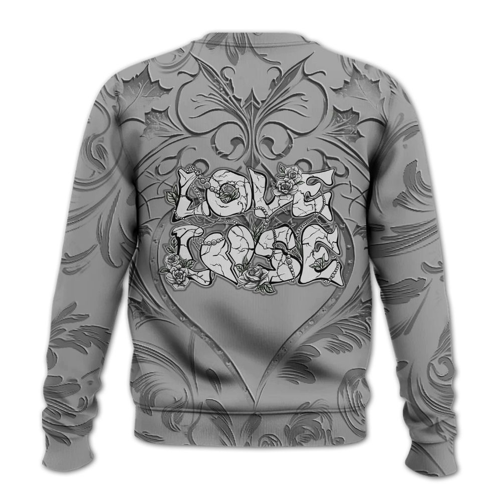 Sweatshirt To Match Black Wolf Grey 12s - Loves Lose Gothic All Over Print