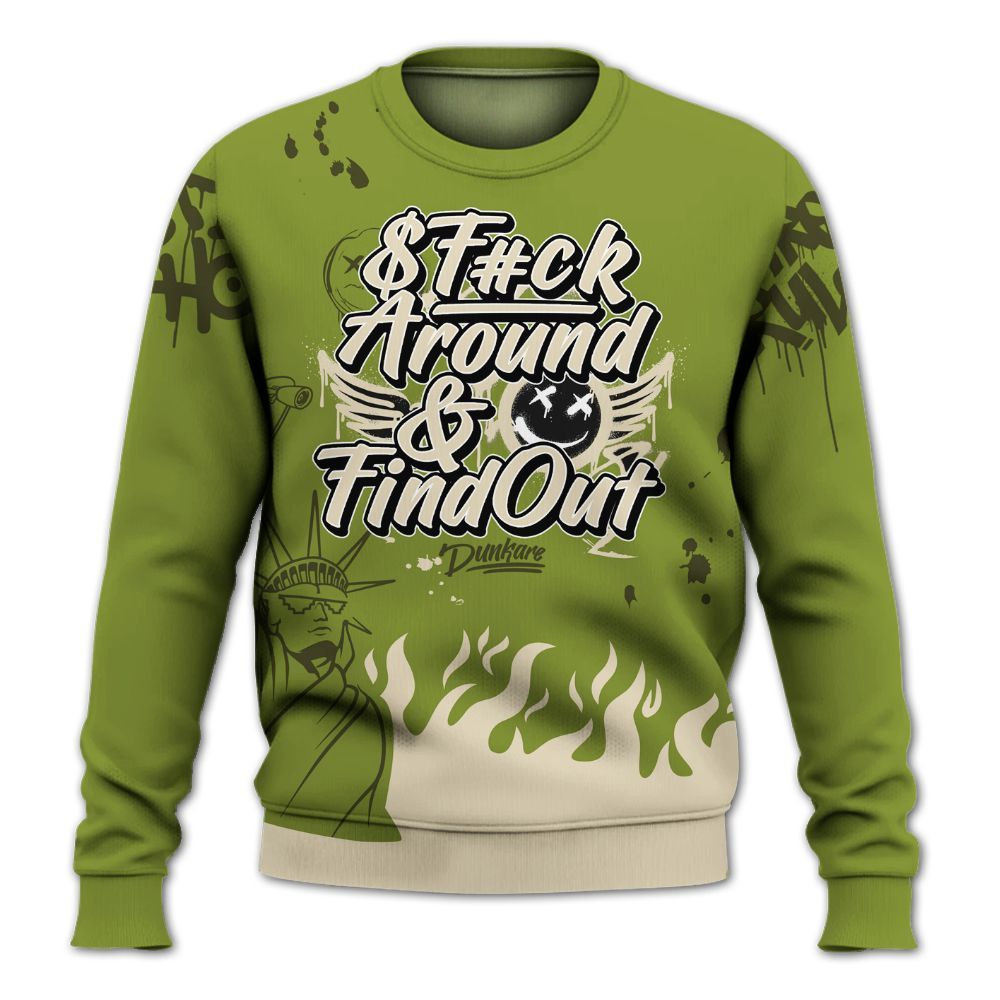 Sweatshirt To Match SB Dunk Low Asparagus - Graphic Fck Around Find Out All Over Print