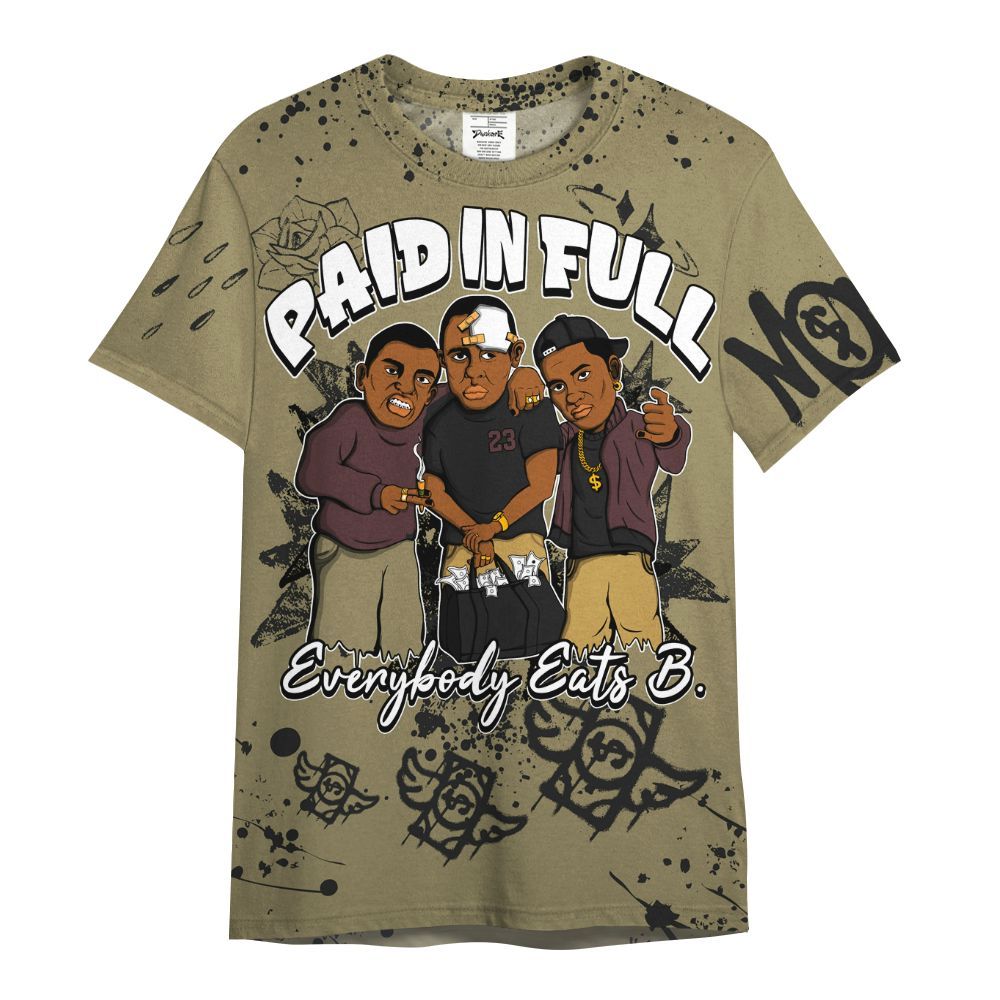 Shirt To Match Black Olive 7s - Everybody Paid In Full Crayon All Over Print