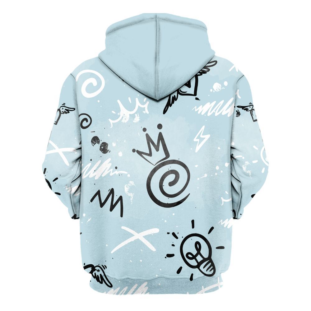 Hoodie To Match Mid Ice Blue 1s - Drip Been Di2ferent All Over Print