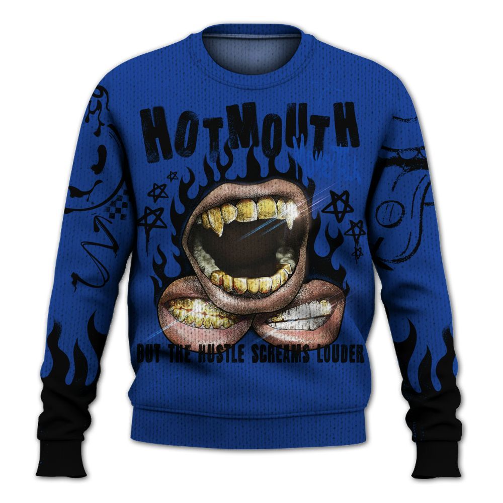 Knitted Sweater To Match Air Foamposite One Royal - Mouth Burning Street Style