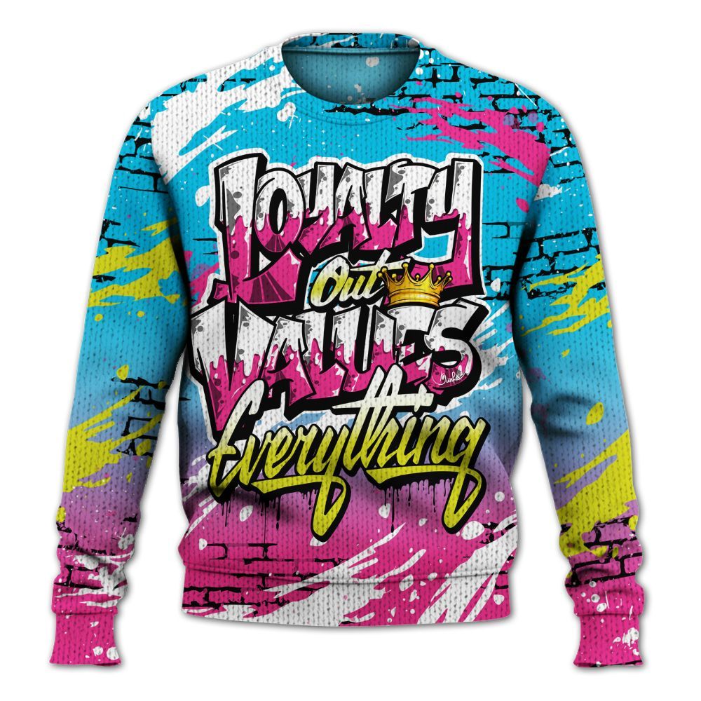 Knitted Sweater To Match Tokyo Nights Stewie 3s - Values Of Loyalty Drip