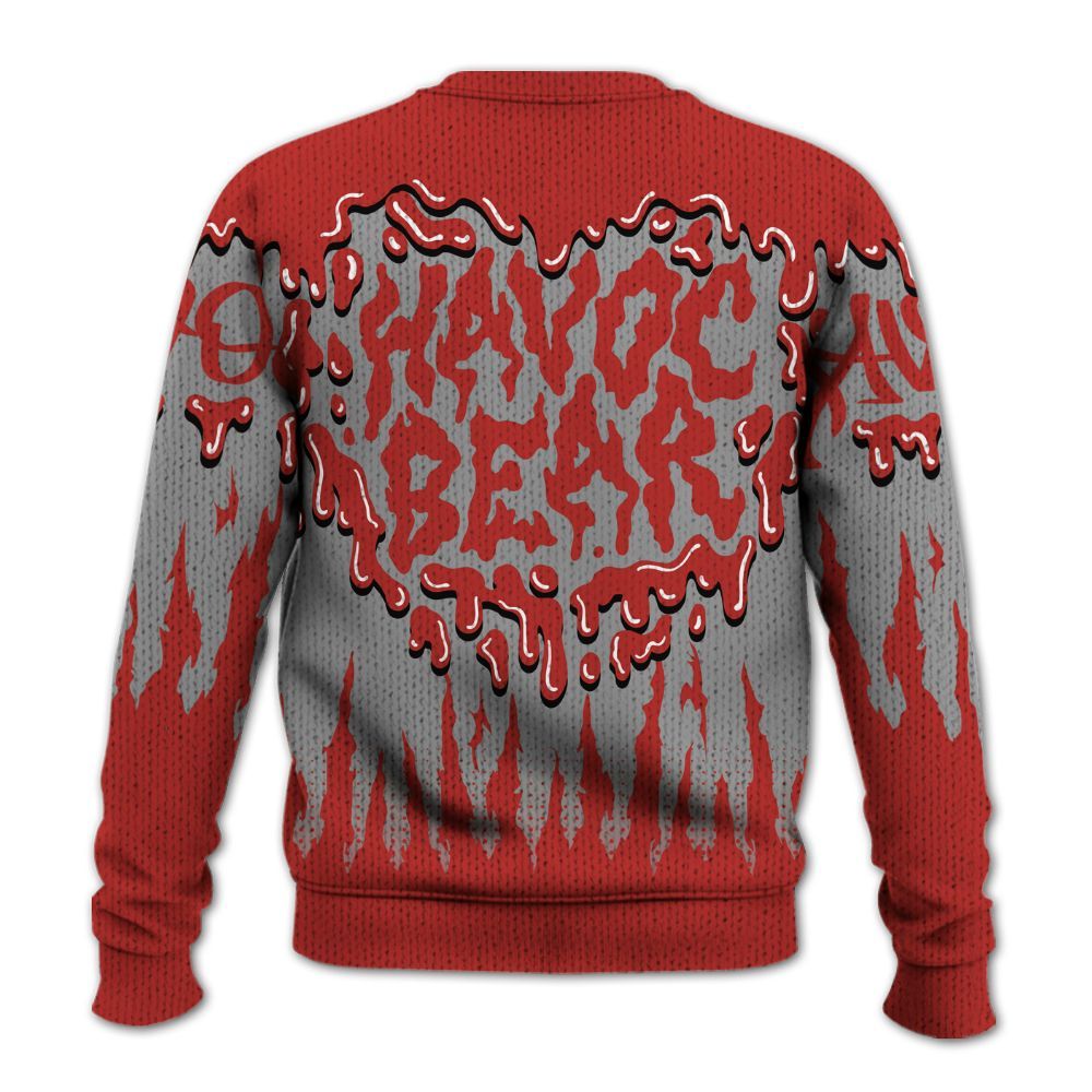 Knitted Sweater To Match Bred Reimagined 4s - Havok Bear Dripping