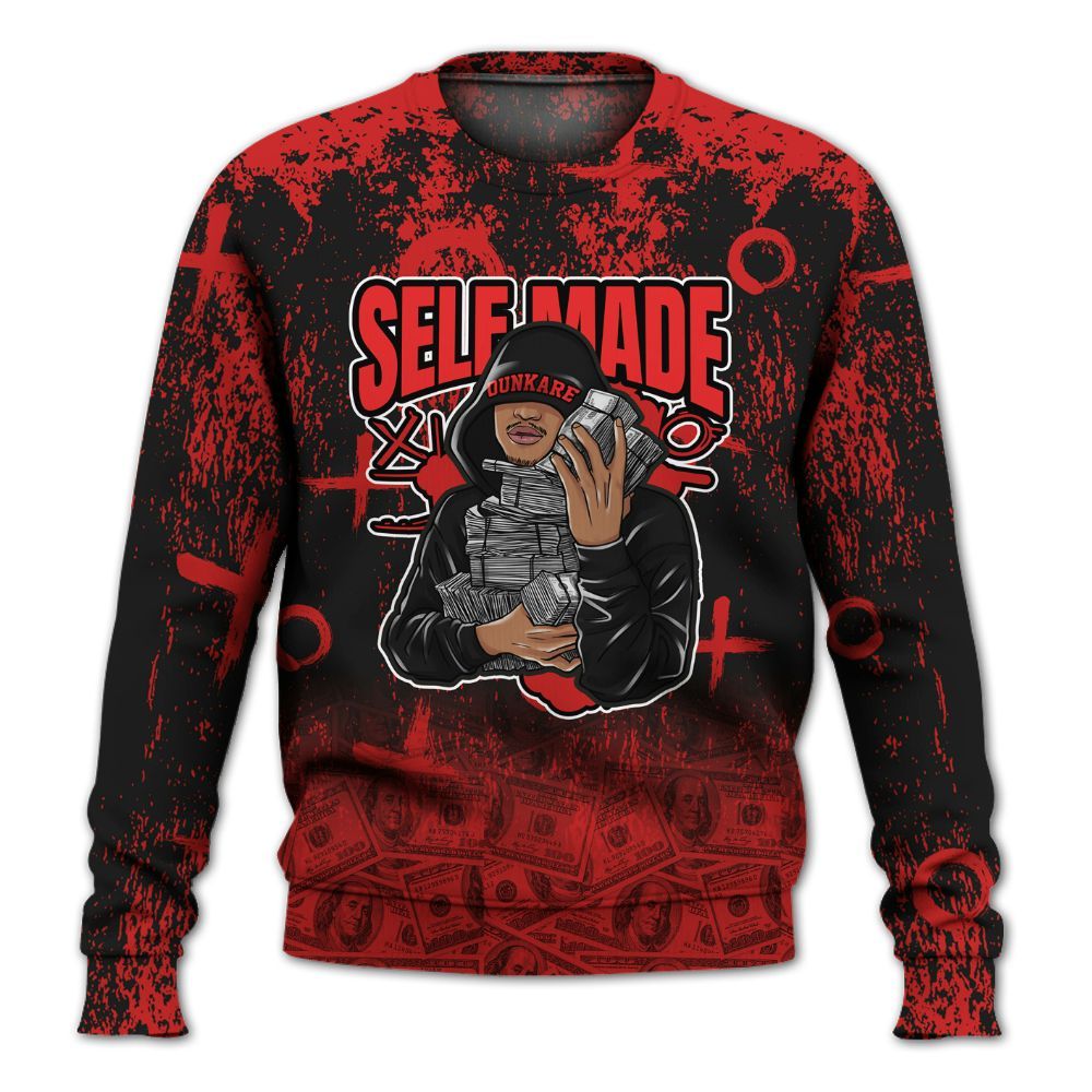 Sweatshirt To Match Red Thunder 4s - Selfmade Unique Drip All Over Print