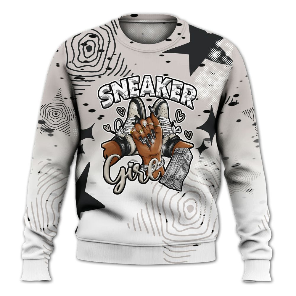 Sweatshirt To Match Retro Reverse Metallic 5s - Sneakerz Girlz Unique Starz All Over Print