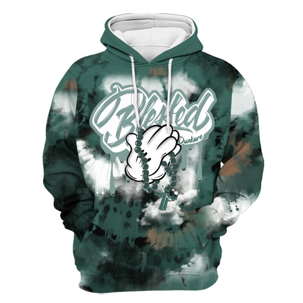 Hoodie To Match Low OG Oxidized Green 1s - God Blessed Tie Dye All Over Print