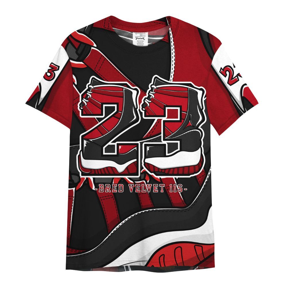 Shirt To Match Bred Velvet 11s - Number 23 Style 11s All Over Print