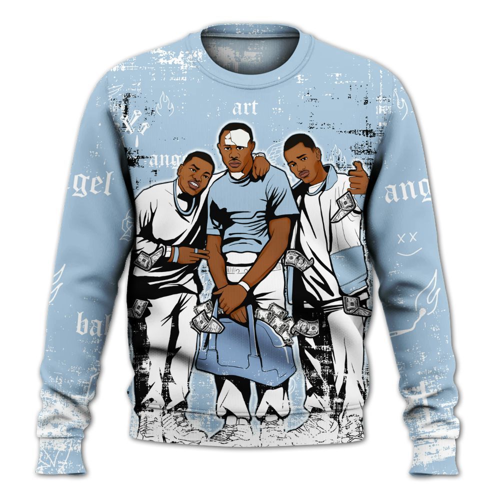 Sweatshirt To Match Forget Me Not 4s - Paid In Full Money All Over Print