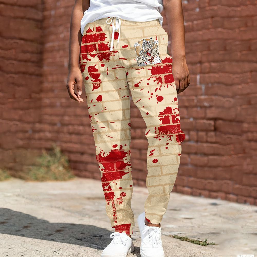 Sweatpant To Match Dunk Low Strawberry Waffle - Seeya Skeleton Brick All Over Print