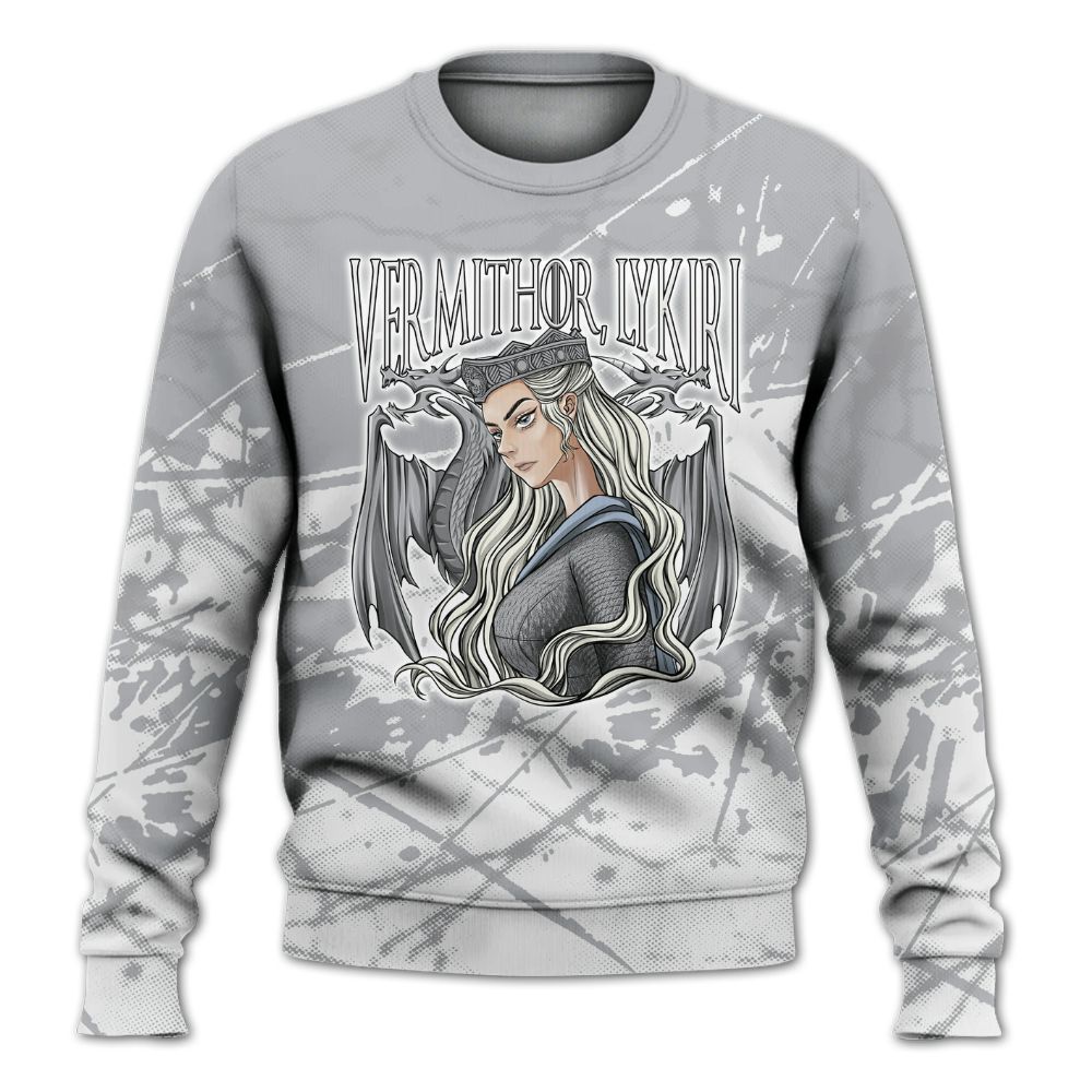 Sweatshirt To Match Low OG Wolf Grey 1s - Dragon's Mom! Profound All Over Print