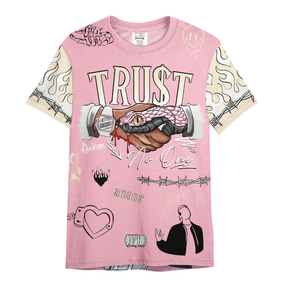 Shirt To Match Low OG Shy Pink 1s - Snake Trust No One All Over Print