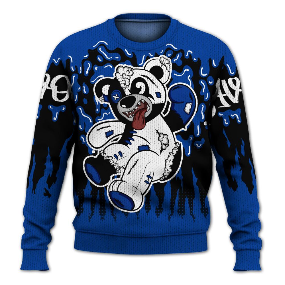 Knitted Sweater To Match Hyper Royal 12s - Havok Bear Dripping
