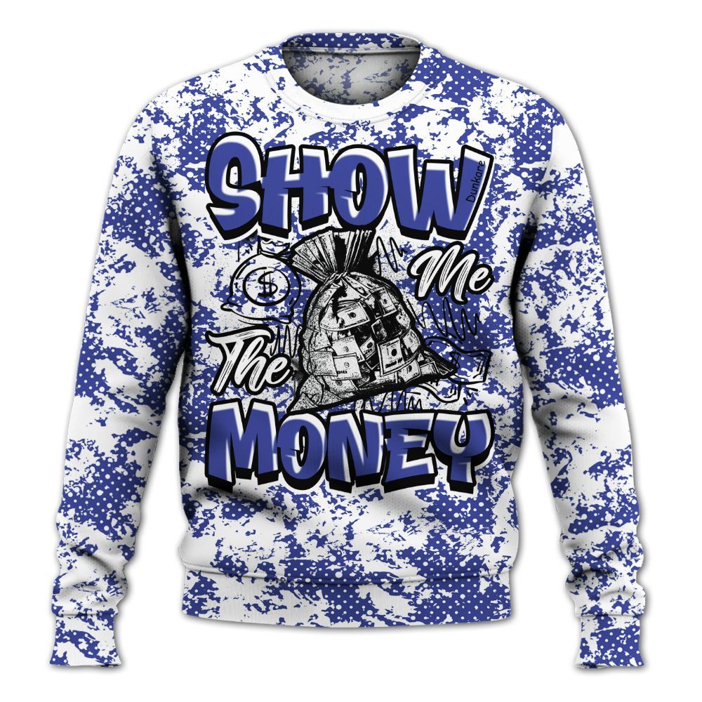 Sweatshirt To Match Shox TL Royal - Show Me The Money Retro All Over Print