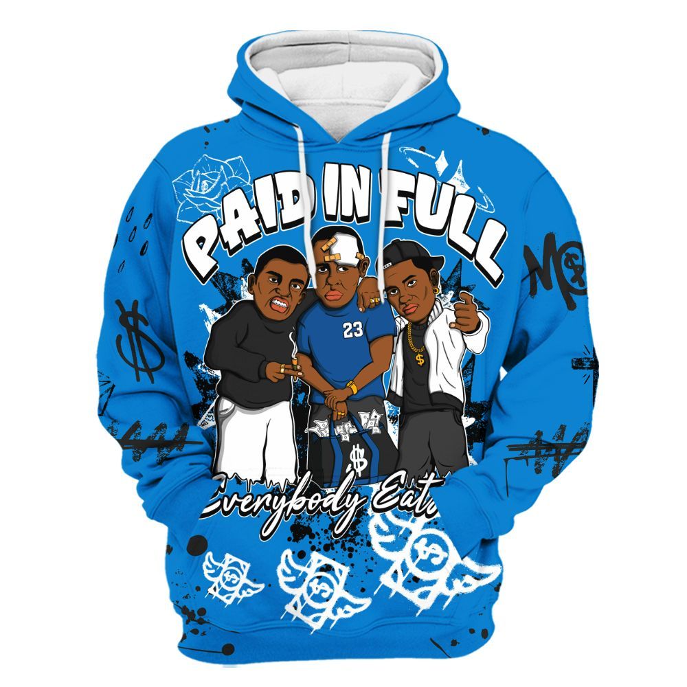 Hoodie To Match High OG FragmentxULA White Black 1s - Everybody Paid In Full Crayon All Over Print