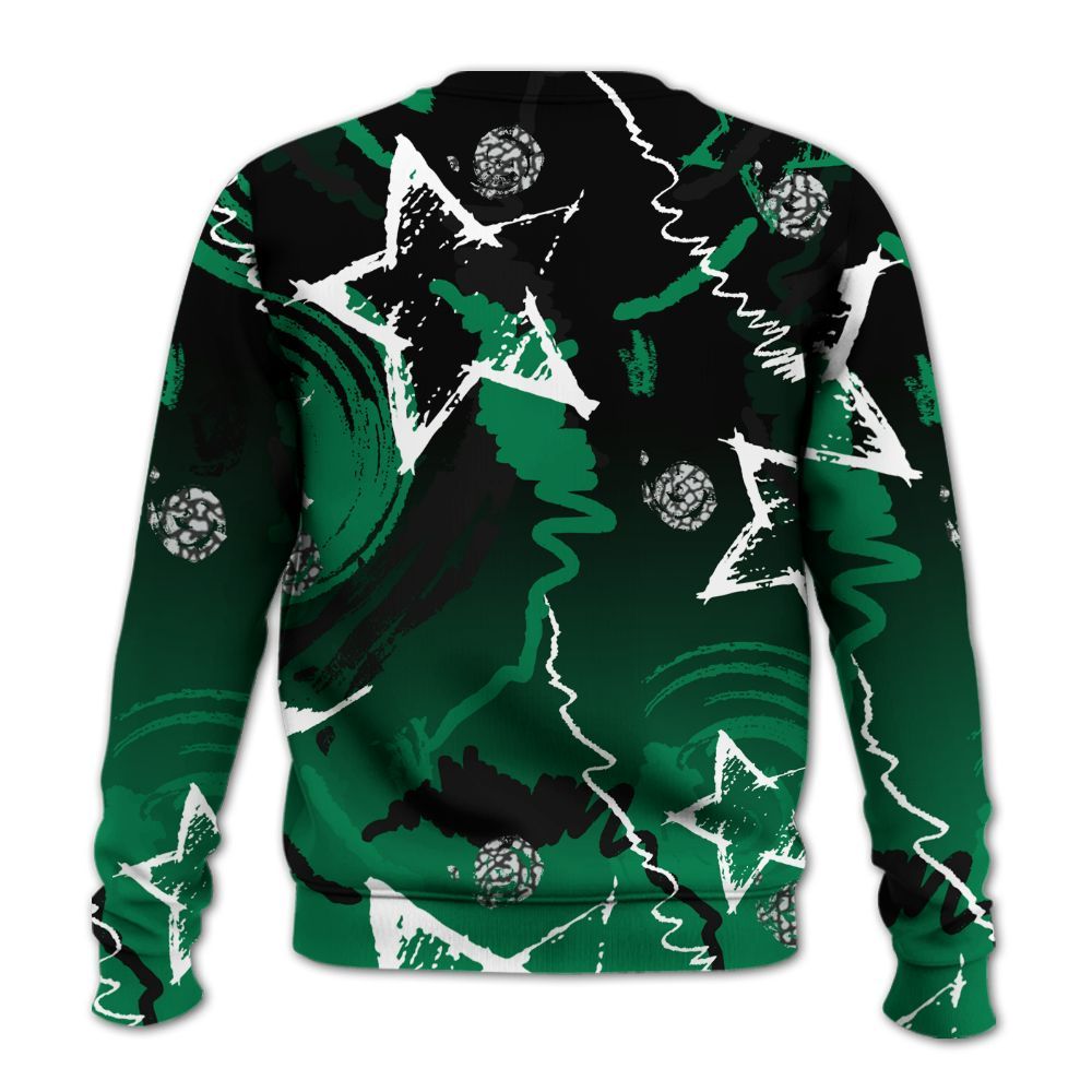 Sweatshirt To Match Pine Green 3s - Grind Shine Later Drip All Over Print