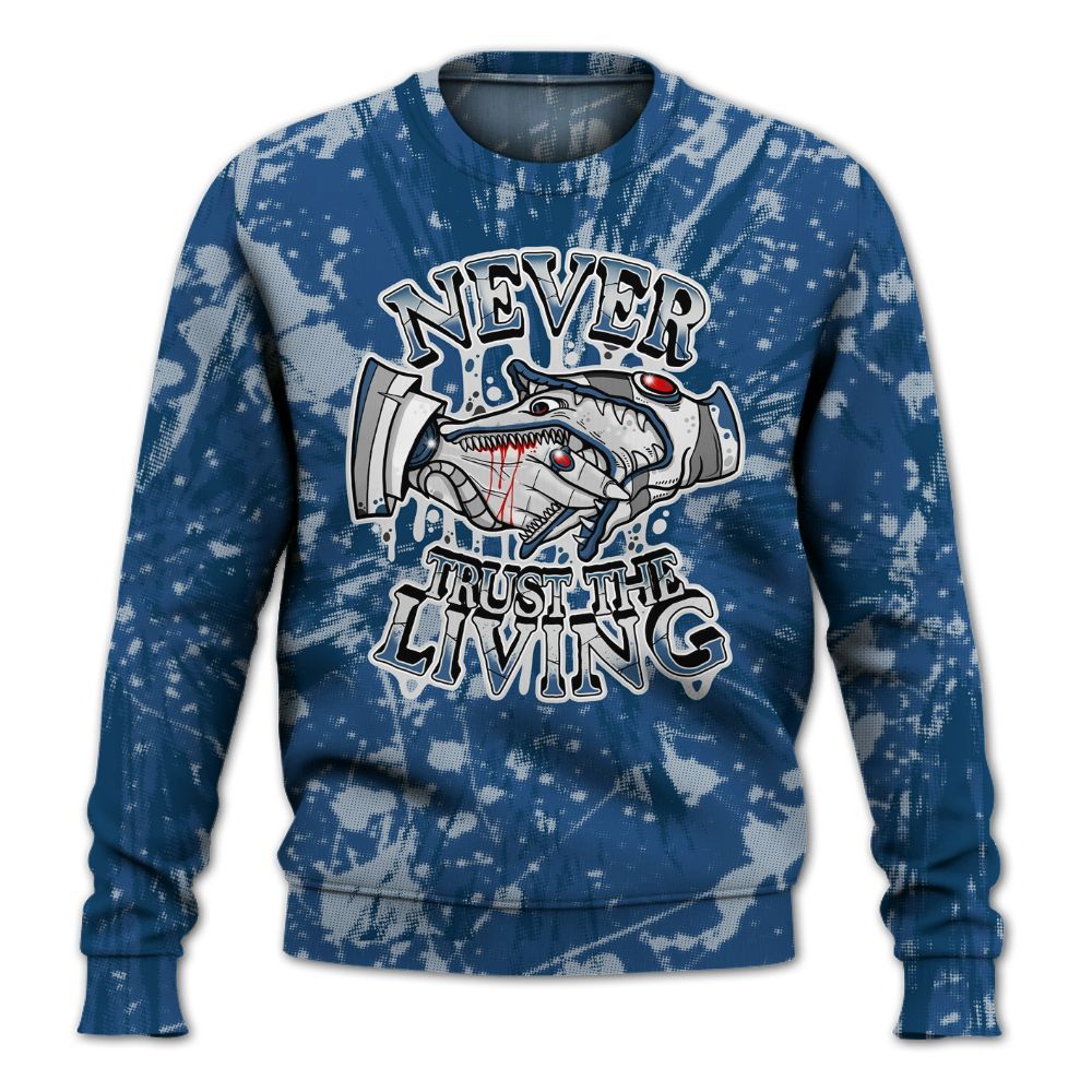 Sweatshirt To Match High OG Midnight Navy 1s - Never Trusting Living Graphic Halloween All Over Print