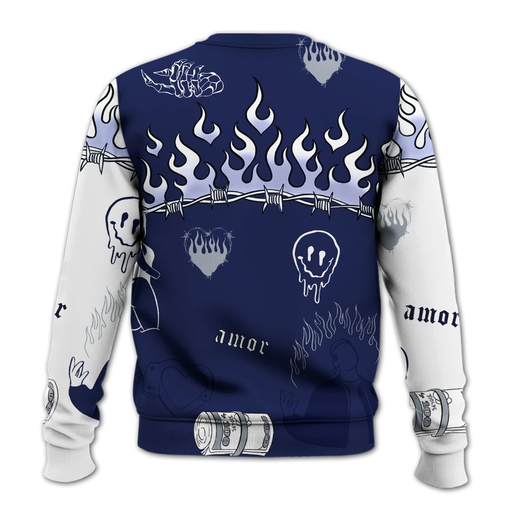 Sweatshirt To Match Midnight Navy 11s - Snake Trust No One All Over Print