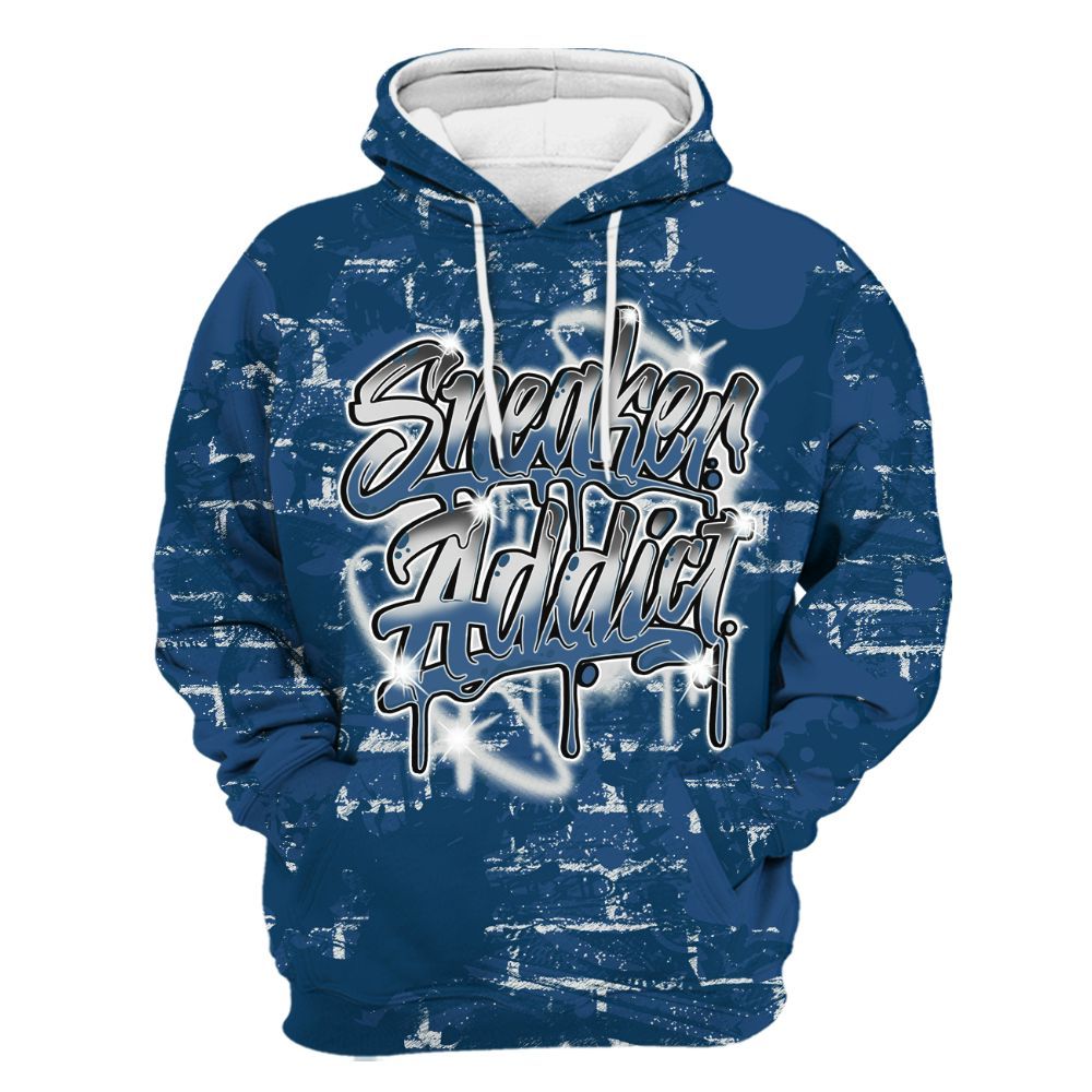 Hoodie To Match High OG Midnight Navy 1s - Addiction Sneakers Graphic Street Art All Over Print