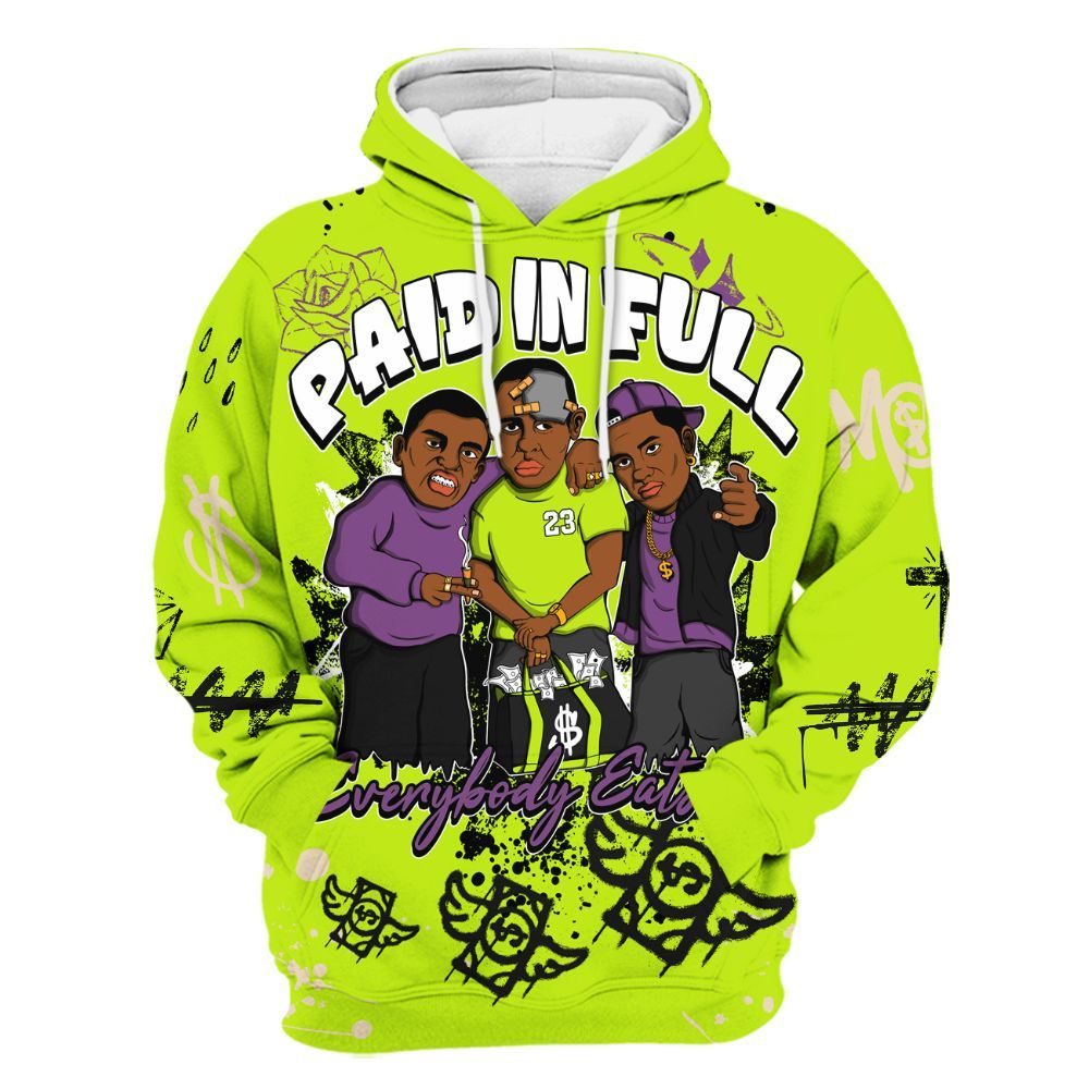 Hoodie To Match GS Black Barely Volt 11s - Everybody Paid In Full Crayon All Over Print