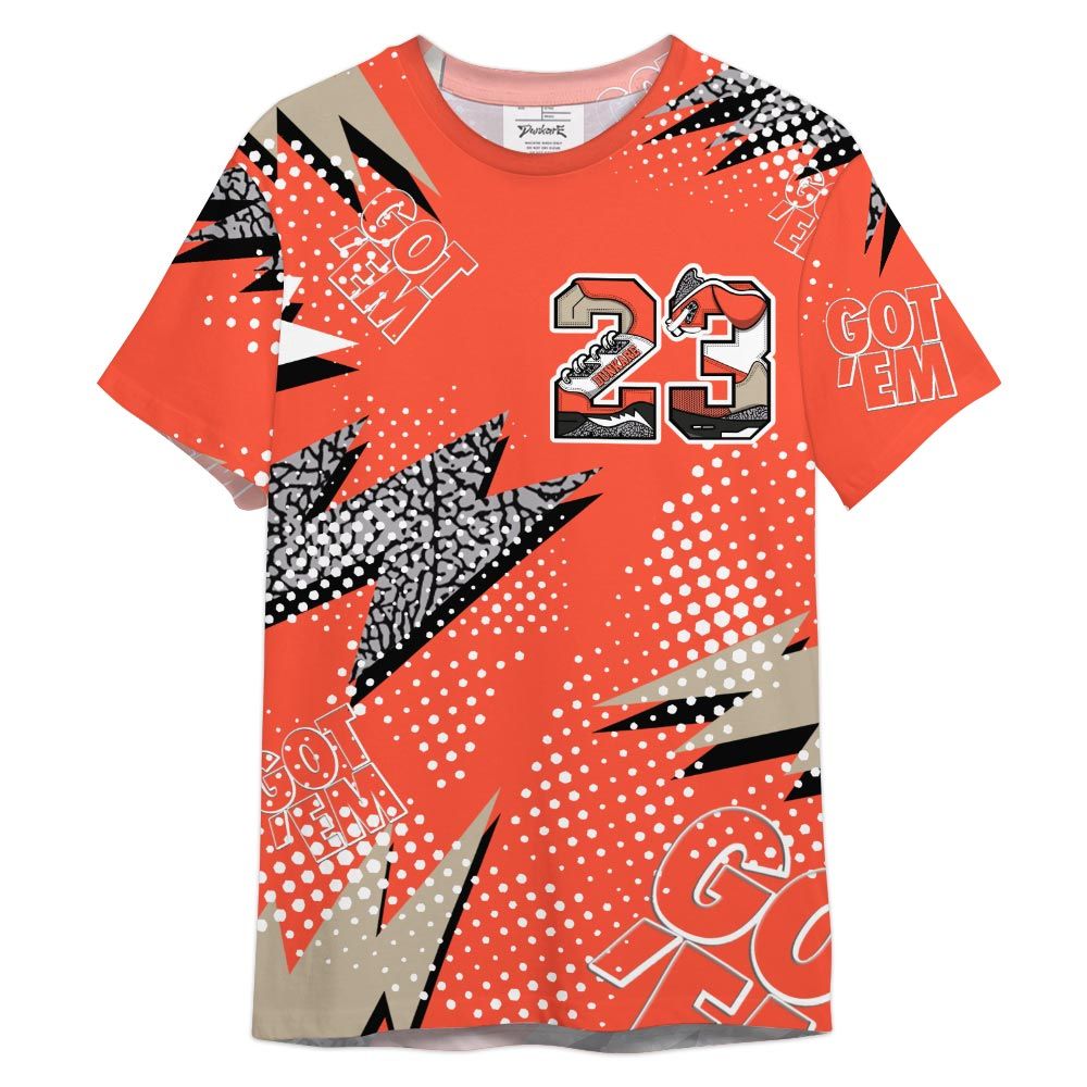Dunkare Shirt Custom Name Number 23 5s Got'em, 3 Cosmic Clay T-Shirt, To Match Sneaker Georgia Peach 3s Graphic Tee 1504 HDT