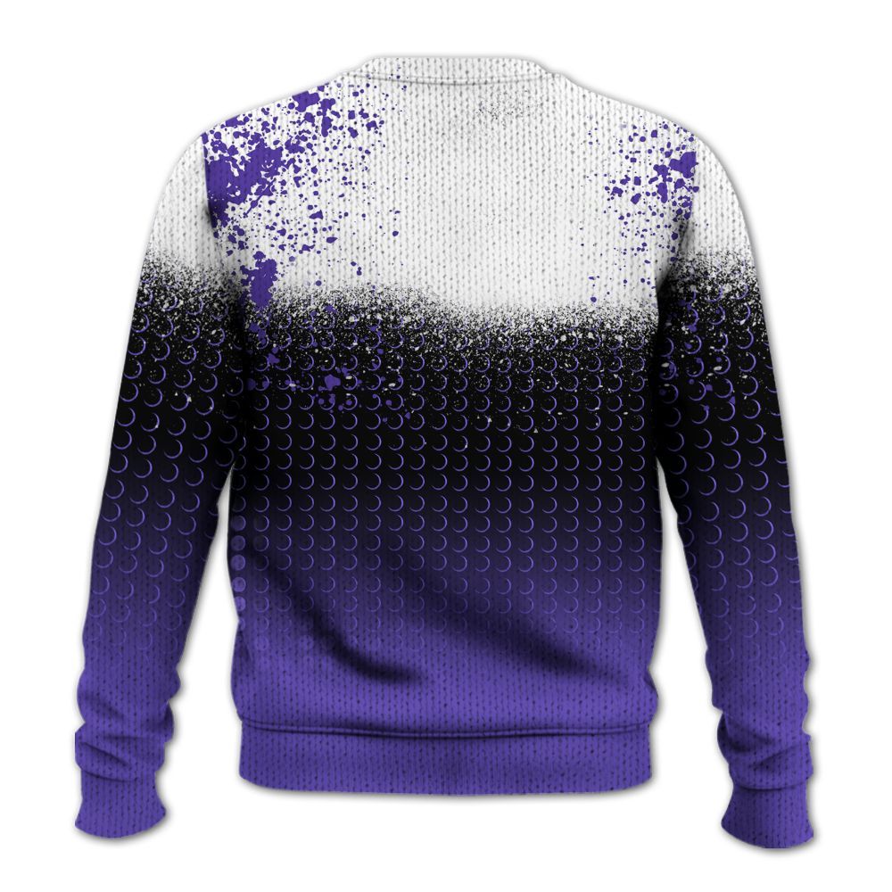Knitted Sweater To Match Field Purple 12s - Halftone Time Is Money