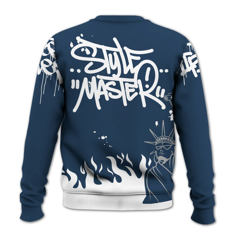 Sweatshirt To Match Retro French Blue 2025 12s - Graphic Fck Around Find Out All Over Print