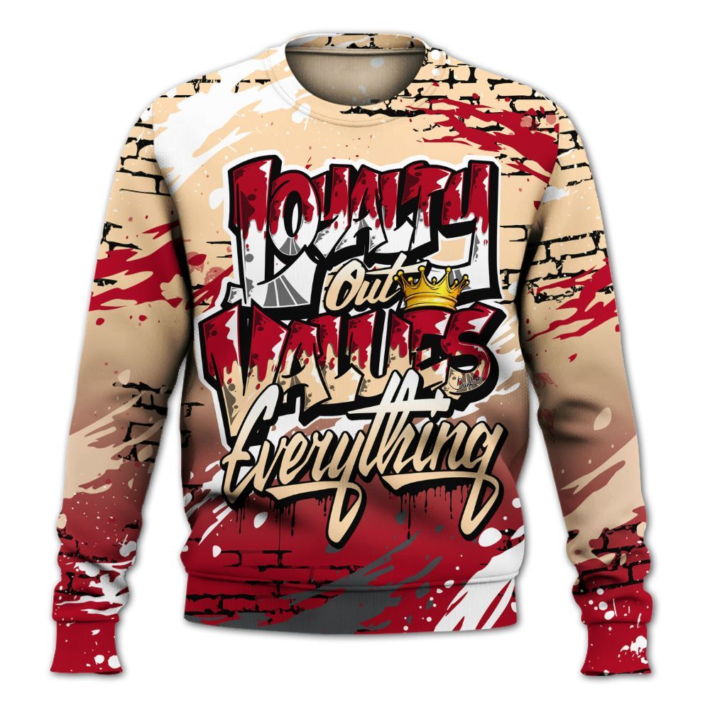 Sweatshirt To Match Retro Pizza GS 4s - Values Of Loyalty Drip All Over Print